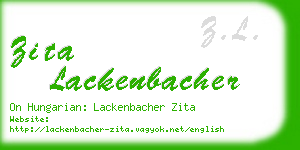 zita lackenbacher business card